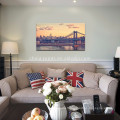 USA Manhattan Bridge At Dawn Reproductions sur toile / New York Cityscape Canvas Wall Art / Hudson River Wall Art for Wholesale